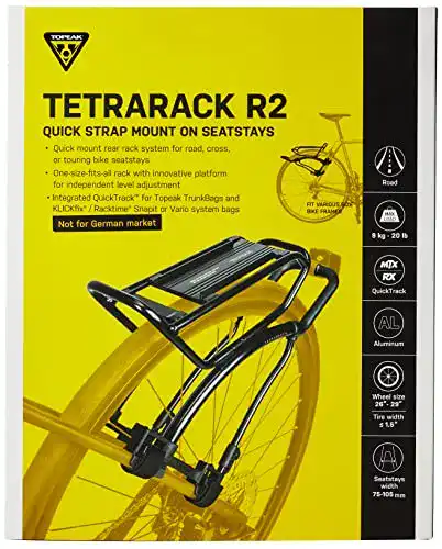 Topeak Gepäckträger Hinterer Tetrarack R2 für Rennräder und Gravel-Bikes