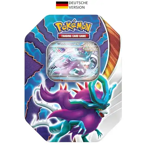 Pokémon Booster Tin-Box Paradoxclash mit Windewoge-ex und 4 Boosterpacks