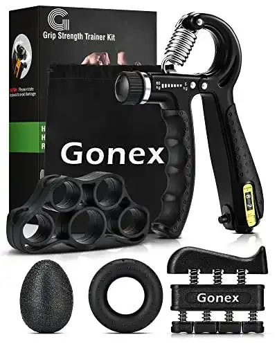 Handtrainer Gonex Fingertrainer mit Zählfunktion, 5er Set