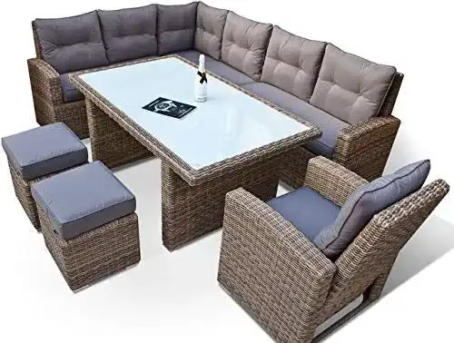 Eckbankgruppe Ragnarök-Möbeldesign – Hohe Dining Lounge für Garten
