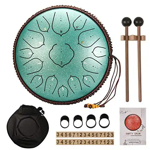 Zungentrommel Steel Tongue Drum 14 Zoll mit 15 Tönen in D-Dur