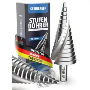 Stufenbohrer aus HSS Stahl mit 15 Stufen und Durchmesser 4-32 mm