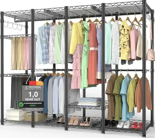 Offener Kleiderschrank Aqra System mit 9 Höhenverstellbaren Regalböden