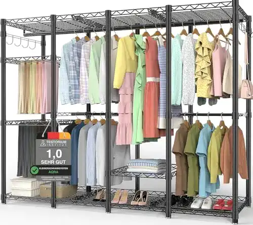 Offener Kleiderschrank Aqra System mit 9 Höhenverstellbaren Regalböden