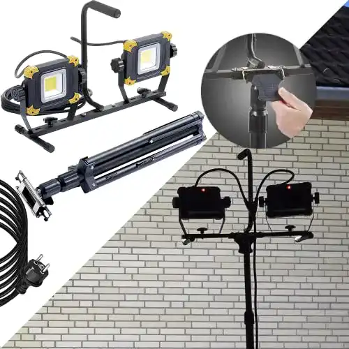 Baustrahler Northpoint LED mit Quick Release Stativ und 9000 Lumen