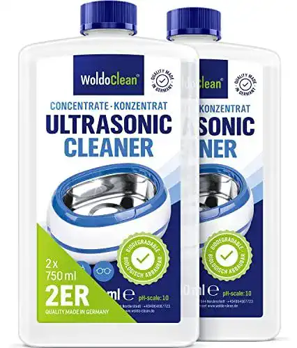 Ultraschallreiniger Flüssigkeit WoldoClean für Brillen und Schmuck – 2x 750ml