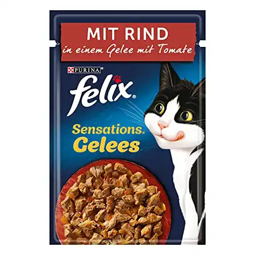 Felix Nassfutter Sensations Gelees Katzenfutter mit Rind