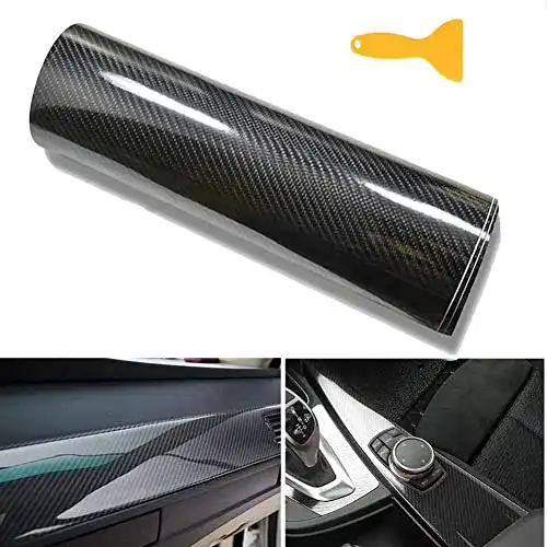 BangShou Carbon Autofolie 6D 300 x 30 cm Vinyl Wrap für Fahrzeuge