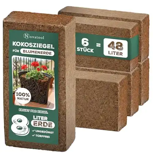 Kokoseinstreu Novatool 6X Terrarium Ziegel, 48 Liter, 650g