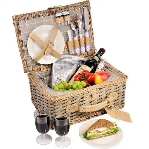 Picknickkorb Sänger Amrum, 13-teiliges Set für zwei Personen
