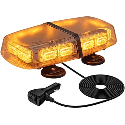 Warnleuchte mit 72 LEDs für 12/24V Fahrzeuge in Amber