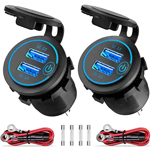Motorrad USB Steckdose mit 36W Quick Charge 3.0 für 12V/24V Fahrzeuge