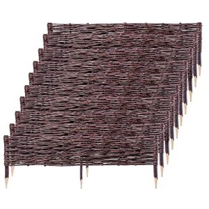 Flechtzaun Kadax 10er Set aus Weide 100 x 20 cm für Beetbegrenzung