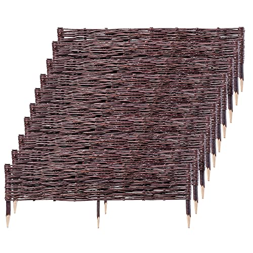 Flechtzaun Kadax 10er Set aus Weide 100 x 20 cm für Beetbegrenzung