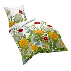 Satin Bettwäsche Fleuresse Mako-Satin, sommerliches Design