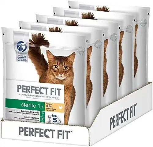 Perfect Fit Katzenfutter für sterilierte Katzen – Trockenfutter 5 x 750g