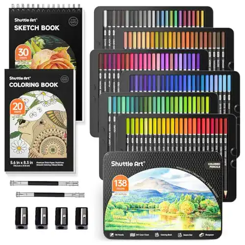 Shuttle Art Buntstifte Set mit 138 Farben für kreative Anwendungen