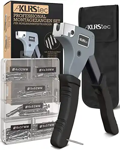 Hohlraumdübel Montagezange Set KLRS tec mit 24 Dübel und Werkzeug