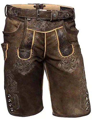 Kurze Herren Trachtenlederhose aus Wildbockleder – Alpenlife Karl