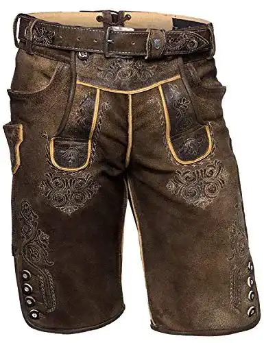 Kurze Herren Trachtenlederhose aus Wildbockleder – Alpenlife Karl