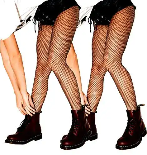 Netzstrumpfhose Surepoch 2er Set Elastisch Hohe Taille Fischernetz