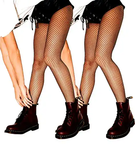 Netzstrumpfhose Surepoch 2er Set Elastisch Hohe Taille Fischernetz