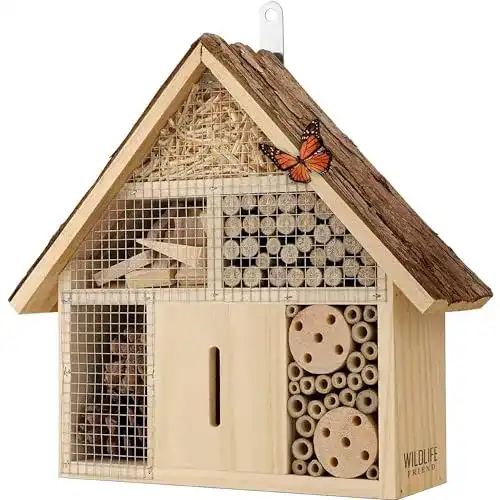 Schmetterlingshaus Wildlife Friend Insektenhotel mit Rindendach