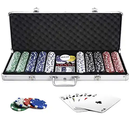 Costway Pokerset mit 500 Laser-Chips und Alukoffer