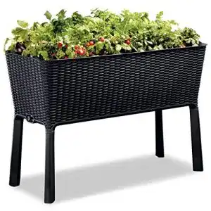 Hochbeet Keter Easy Grow aus Kunststoff in Grau mit Bewässerungssystem