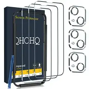 iPhone 13 Panzerglas QHOHQ 3er Set mit Kameraschutz