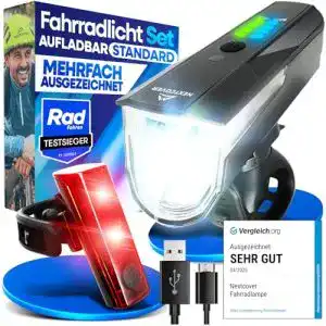 Fahrradlampe Nextcover Fahrradlicht Set mit LightSense Sensor und 11h Akkulaufzeit