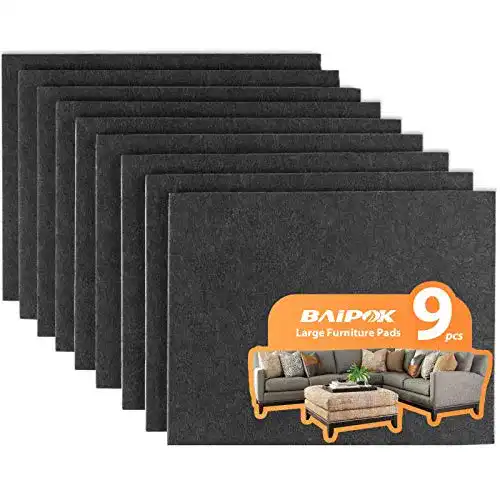Filzgleiter selbstklebend BAIPOK Schwarz, 9 Stück im Set