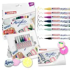 Acrylstifte Edding Start Easy Set, wasserfest in fein und medium