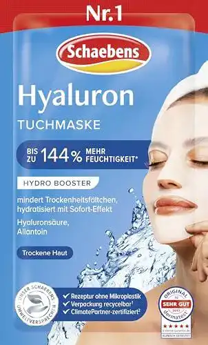 Schaebens Hyaluron Tuchmaske 21 g für intensive Feuchtigkeit