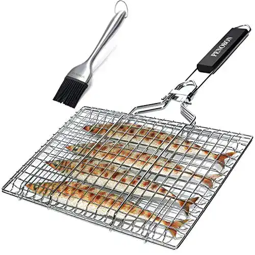 Fischgrillkorb Penobon faltbar und tragbar aus Edelstahl