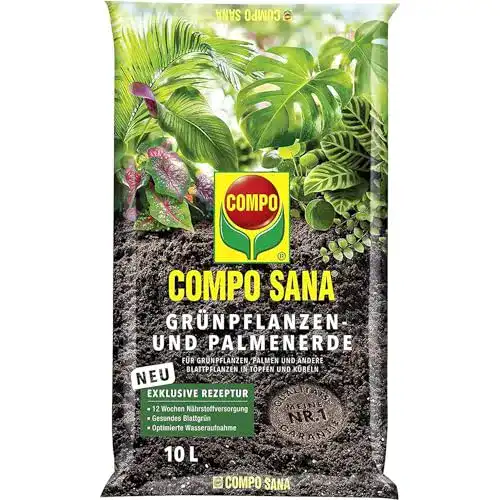Compo Sana Blumenerde für Grünpflanzen und Palmen, 10 Liter