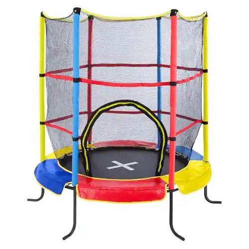 Ultrasport Jumper Indoor Trampolin für Kinder mit Sicherheitsnetz und Randabdeckung