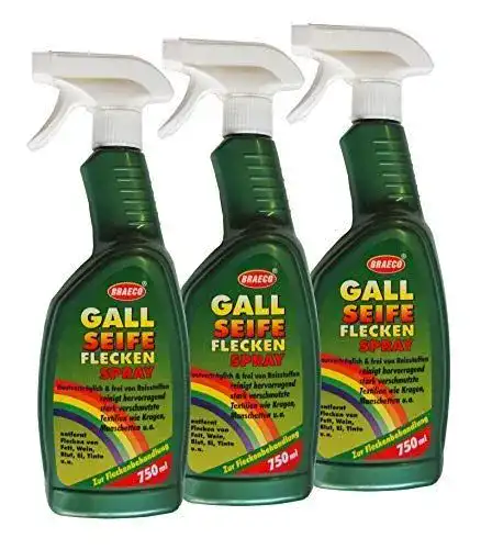 Gallseife Fleckenspray Set 3 x 750ml für effektive Fleckenentfernung