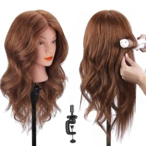 Übungskopf Friseur Szcy Llc Mannequinkopf aus Echthaar 45,7 cm