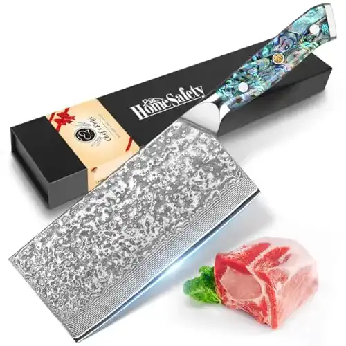 Damast Hackmesser von Home Safety Nakirimesser für die Küche