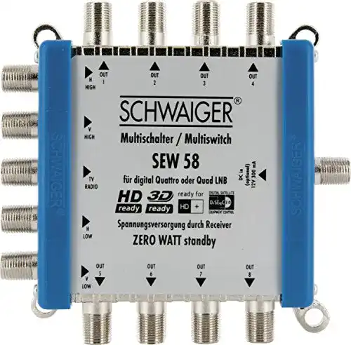 Quad-LNB-Multischalter Schwaiger SEW58 531 für digitale Satellitenprogramme