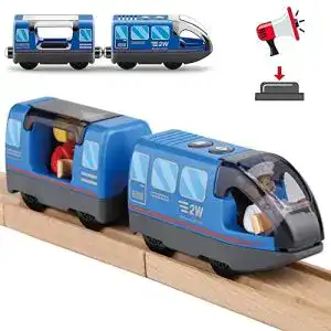 Elektrische Holzeisenbahn Lokomotive von Zuoan für Kinder
