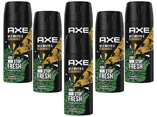 Axe Deo Wild 6 x 150ml Deospray ohne Aluminium