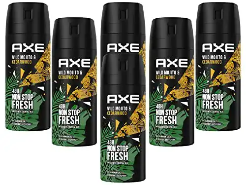Axe Deo Wild 6 x 150ml Deospray ohne Aluminium