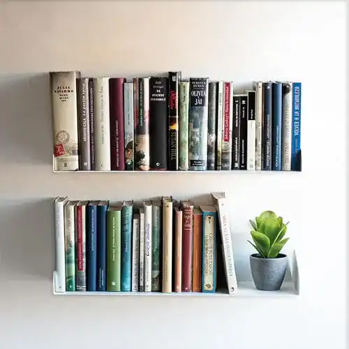 Wandregal Miluka 2er Set – Schwebendes Bücherregal, 60 cm, Weiß