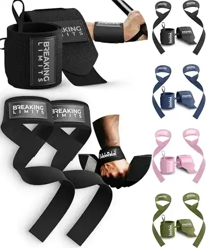 Zughaken Krafttraining Set für Handgelenkbandagen und Zughilfen