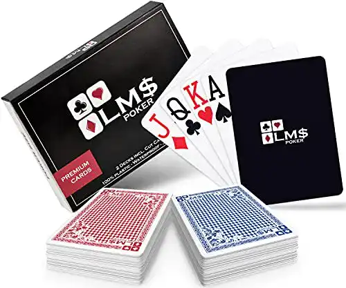 Pokerkarten aus Plastik für professionelle Spiele – 2 Decks mit Cut Card