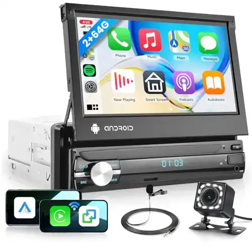 Hodozzy Autoradio mit ausfahrbarem Display und Android 10.0