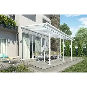 Terrassenüberdachung Fonteyn aus Aluminium in Weiß – 420 x 300 cm