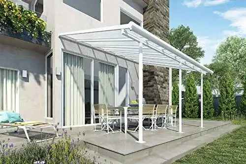 Terrassenüberdachung Fonteyn aus Aluminium in Weiß – 420 x 300 cm